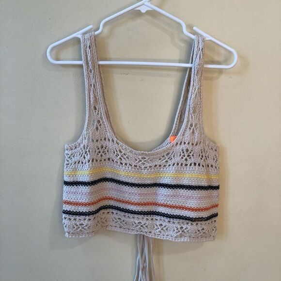 Superdry Lace-up Crochet Cropped Vest Top - Picture 4 of 8